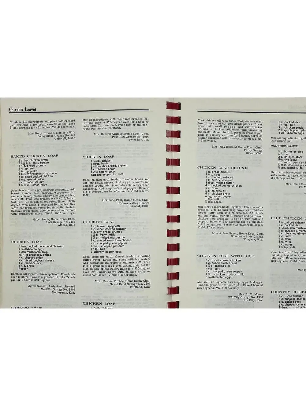 Vintage 1968 Grange Cookbook: Meats, Seafood, Local Recipes